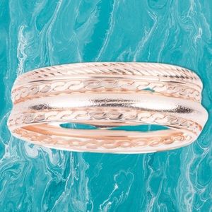 Paparazzi Trophy Texture Bangle Sets in Rose Gold